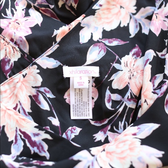 Target Xhilaration Black Floral Capri Jumpsuit - Picture 7 of 7